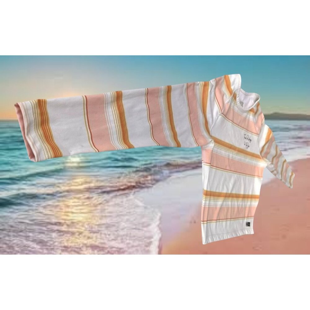 Salty Crew Long Sleeve Top Girls Large Striped Cream Refuge To Sea Beach READ - Picture 4 of 12
